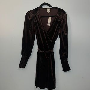 Brown wrap dress